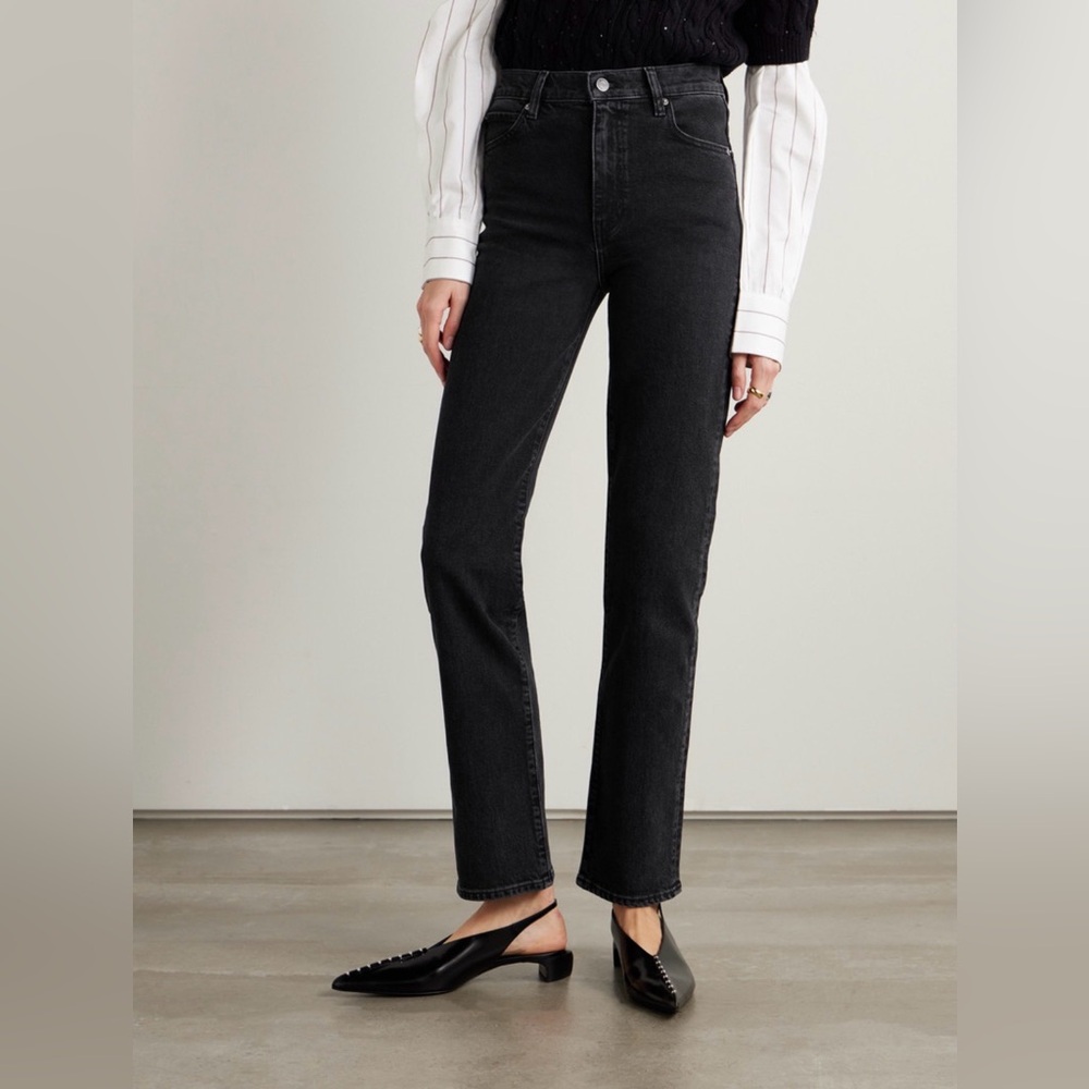 Frame The Ruler High Rise Straight Leg Jeans | Size 25 | Black | NWT